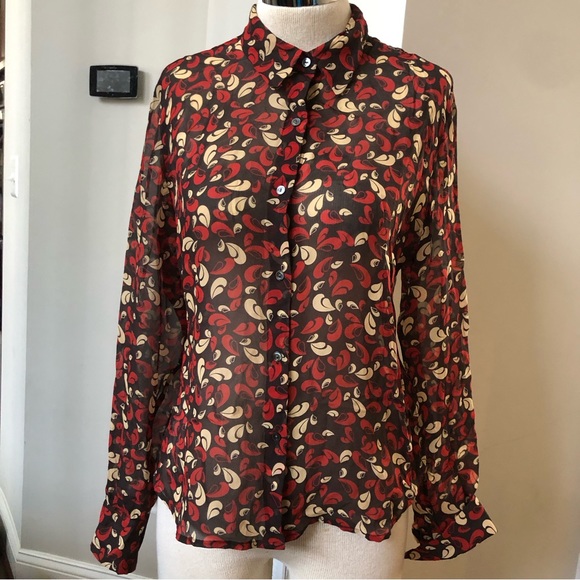 Beautiful Silk Top Peacock Pattern - Picture 5 of 6